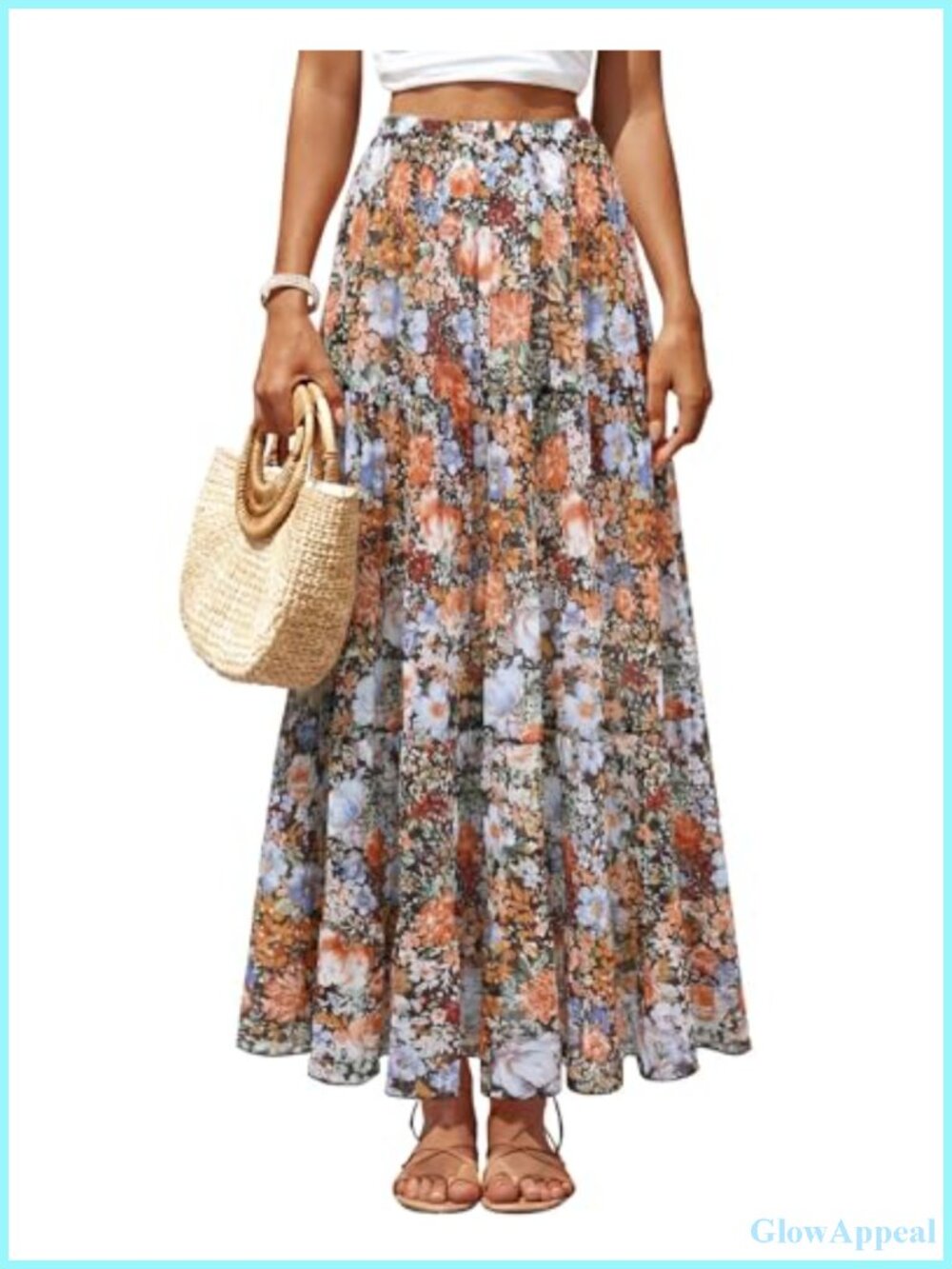 Women's Chiffon Pleated Maxi Skirt High Waist A-Line Flowy Bohemian Long Skirt